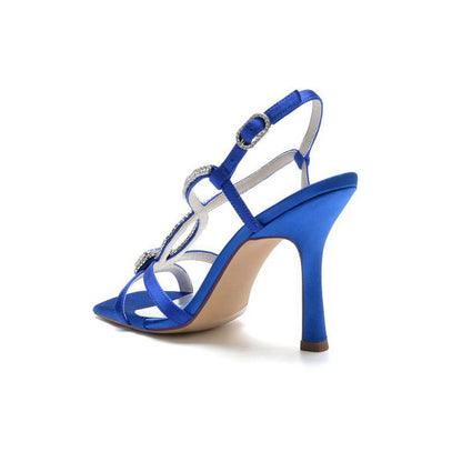 Satin Heels with Crystal Accent