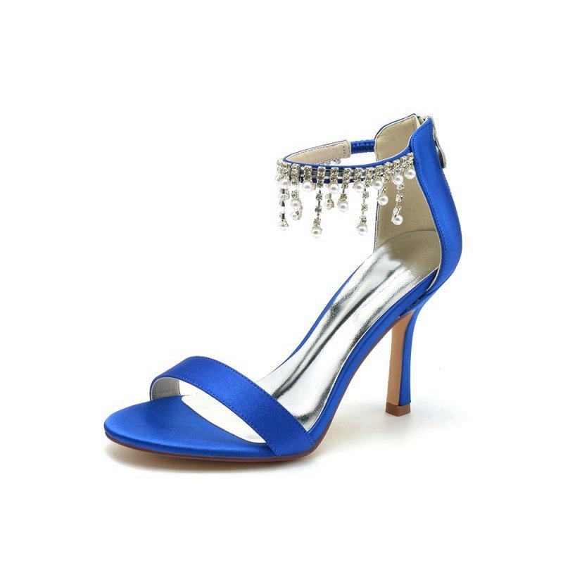 Glamorous Leather High Heels with Chain Accent