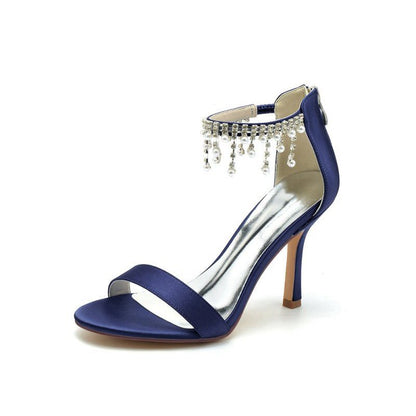 Glamorous Leather High Heels with Chain Accent