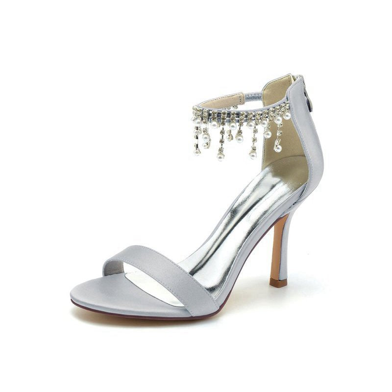 Glamorous Leather High Heels with Chain Accent