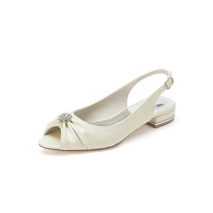Glossy Fishmouth Sandals with Metal Accents