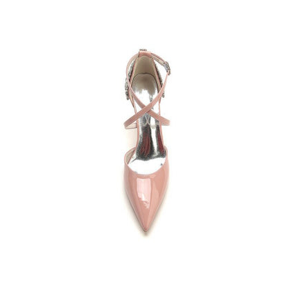 Elegant High Heels with Crossover Straps and Transparent Heel