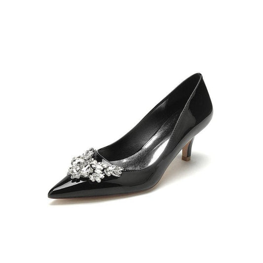 Elegant Low-Heel Shoes with Crystal Embellishment