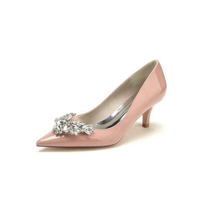 Elegant Low-Heel Shoes with Crystal Embellishment