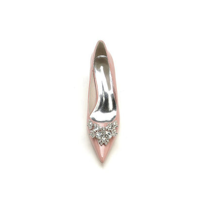 Elegant Low-Heel Shoes with Crystal Embellishment
