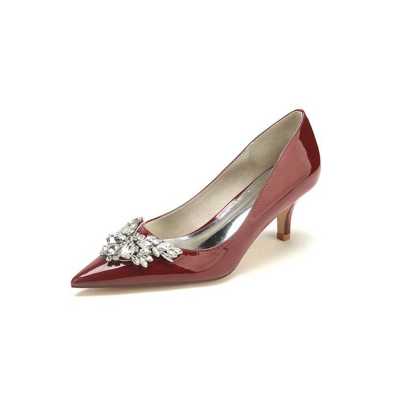 Elegant Low-Heel Shoes with Crystal Embellishment
