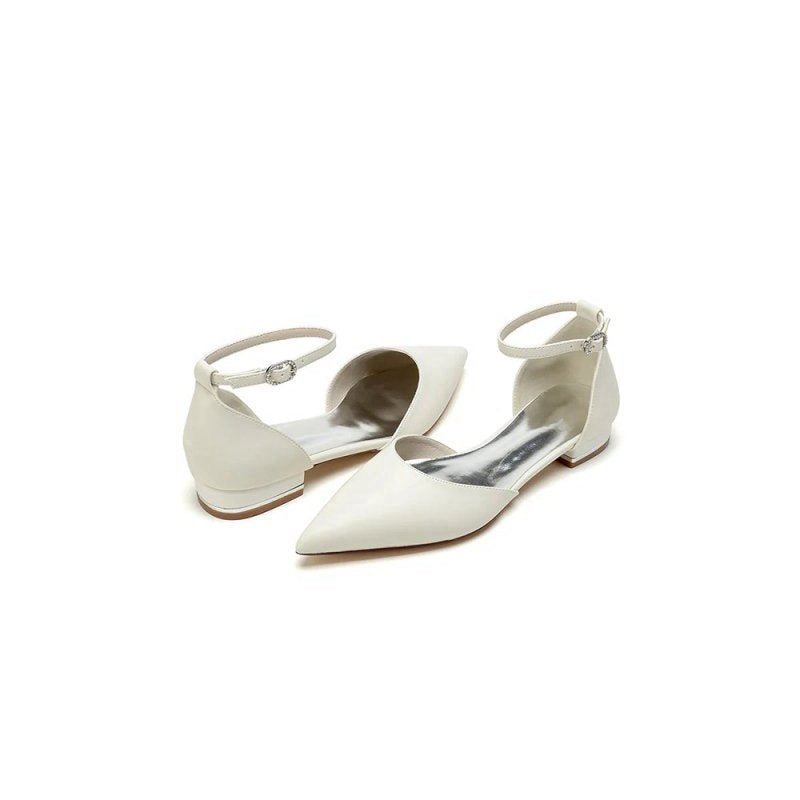 Simple Ankle Strap Buckle Kitten Heels