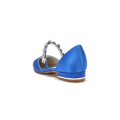 Rhinestone Pointed Toe Low Heels