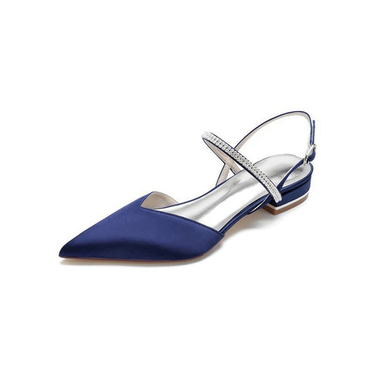 Diamond Pointed Toe Buckle Kitten Heels