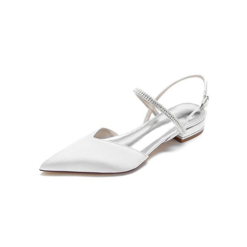 Diamond Pointed Toe Buckle Kitten Heels