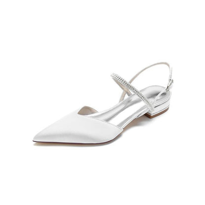 Diamond Pointed Toe Buckle Kitten Heels