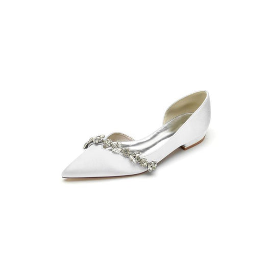 Chic Rhinestone Pointed Toe Kitten Heels