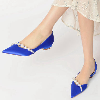 Pearl Pointed Toe Kitten Heels