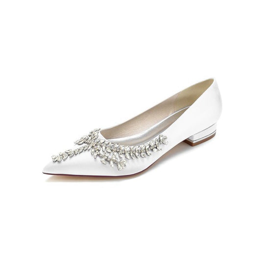 Rhinestone Pointed Toe Kitten Heels