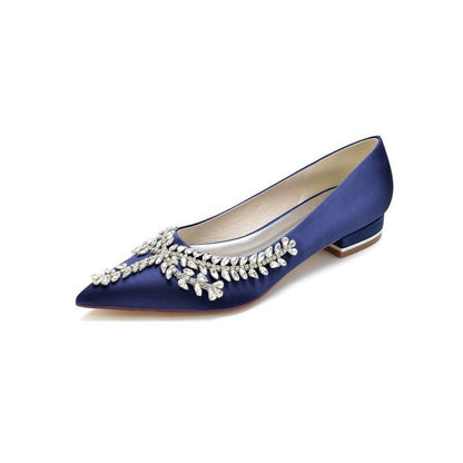 Rhinestone Pointed Toe Kitten Heels