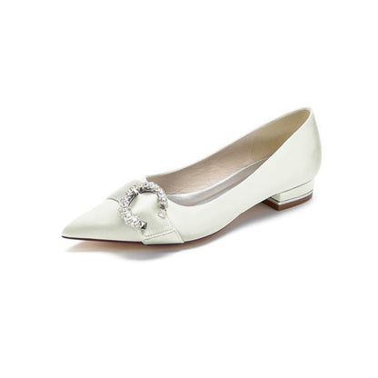 Beading Pointed Toe Kitten Heels