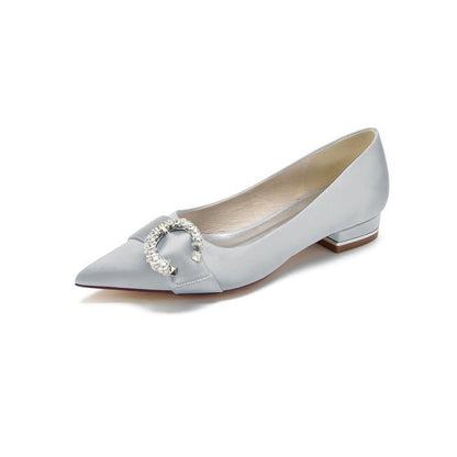 Beading Pointed Toe Kitten Heels