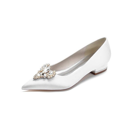 Pretty Pointed Toe Rhinestone Kitten Heels
