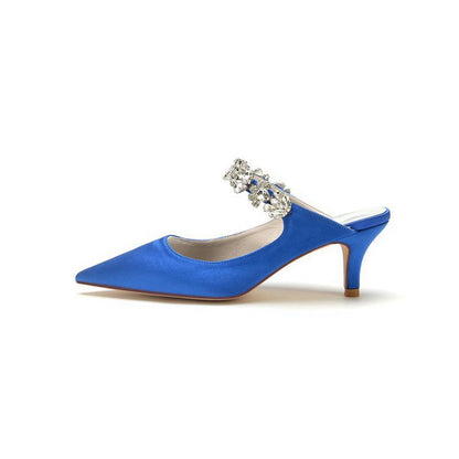 Beading Pointed Toe Rhinestone High Heels