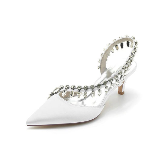 Rhinestone Beaded Pointed Toe High Heels