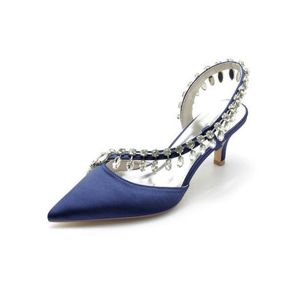 Rhinestone Beaded Pointed Toe High Heels