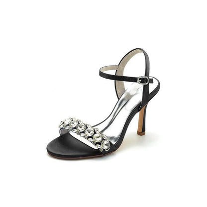 Rhinestone Open Toe Stiletto Heels