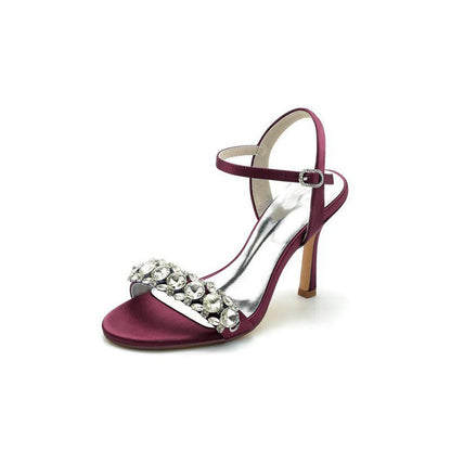 Rhinestone Open Toe Stiletto Heels