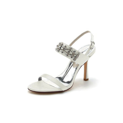 Rhinestone Beaded Ankle Straps Party Shoes