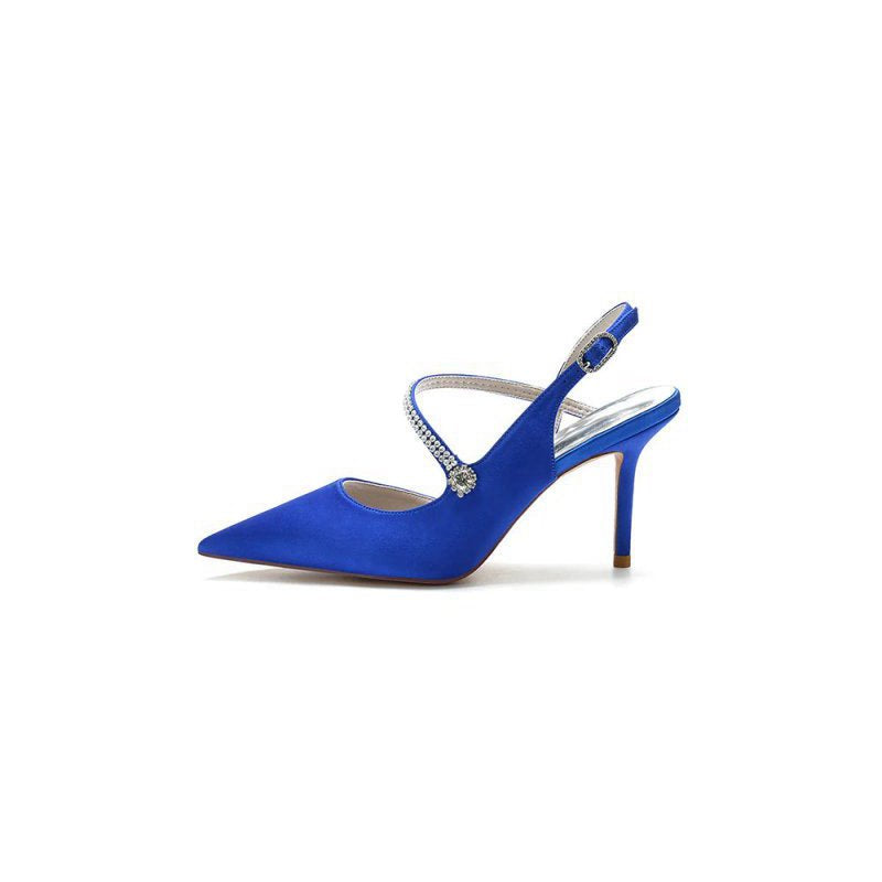 Crystal Strap Pointed Toe Stiletto Heel Shoes