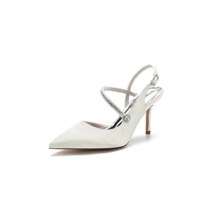 Crystal Strap Pointed Toe Stiletto Heel Shoes