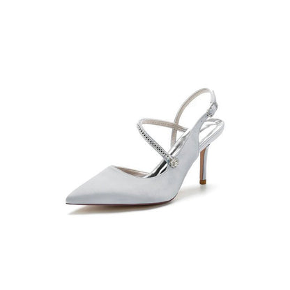 Crystal Strap Pointed Toe Stiletto Heel Shoes