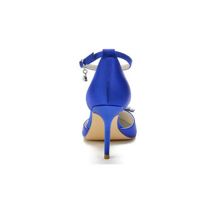 Pointed Toe Crystal Party Ankle Strap Heels Shoes