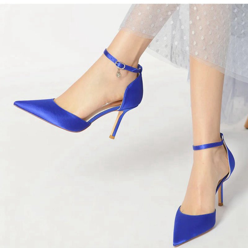 Pointed Toe Ankle Strap High Heels Shoes