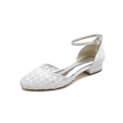 Lace Flats with Ankle Strap