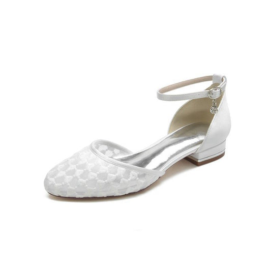 Lace Flats with Ankle Strap
