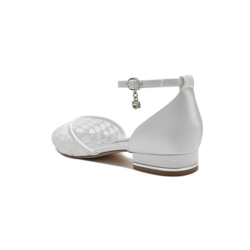 Lace Flats with Ankle Strap