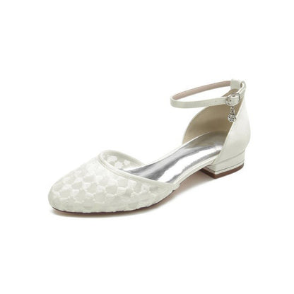 Lace Flats with Ankle Strap