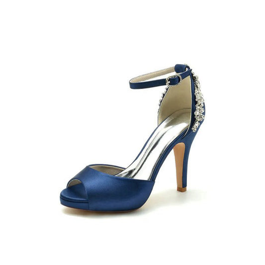 Party Peep Toe Rhinestone Embellished High Heels