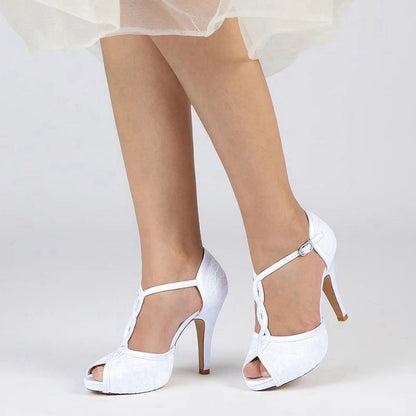 Peep Toe High Heel Shoes Ankle Strap