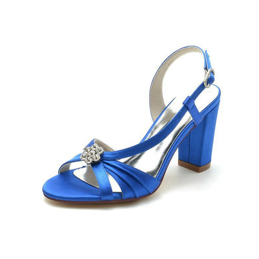 Slingback Strap Open Toe Block Heels