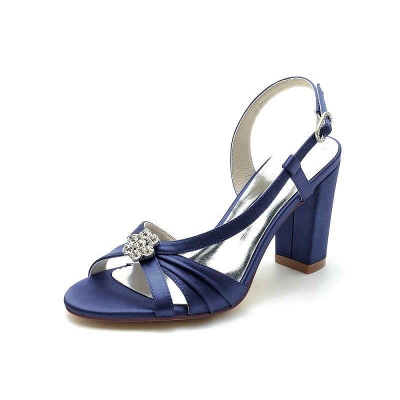 Slingback Strap Open Toe Block Heels