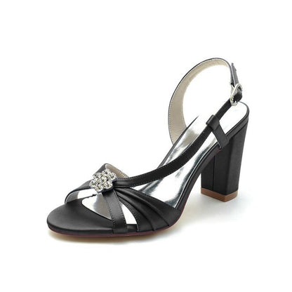Slingback Strap Open Toe Block Heels