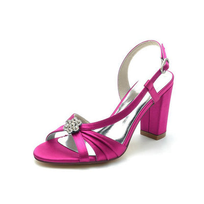 Slingback Strap Open Toe Block Heels