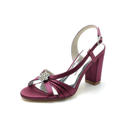 Slingback Strap Open Toe Block Heels