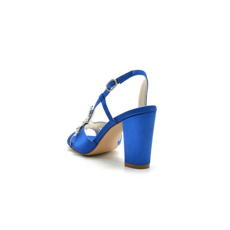 Slingback Strap Open Toe Block Heels