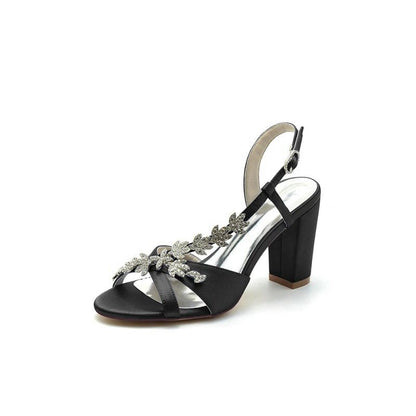 Slingback Strap Open Toe Block Heels