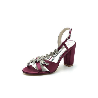 Slingback Strap Open Toe Block Heels