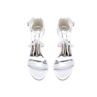Simple Open Toe Cross Strap High Heels