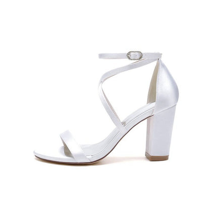 Simple Open Toe Cross Strap High Heels