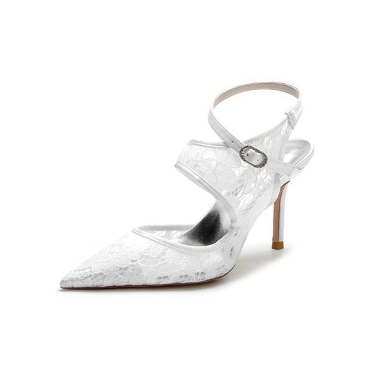 Bridal Heels with Lace Appliques